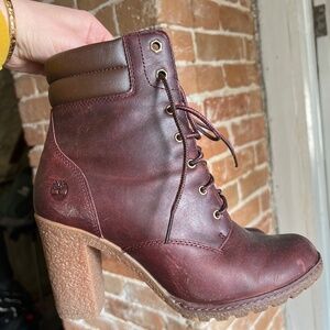 Timberland heeled boots - Maroon - size 8